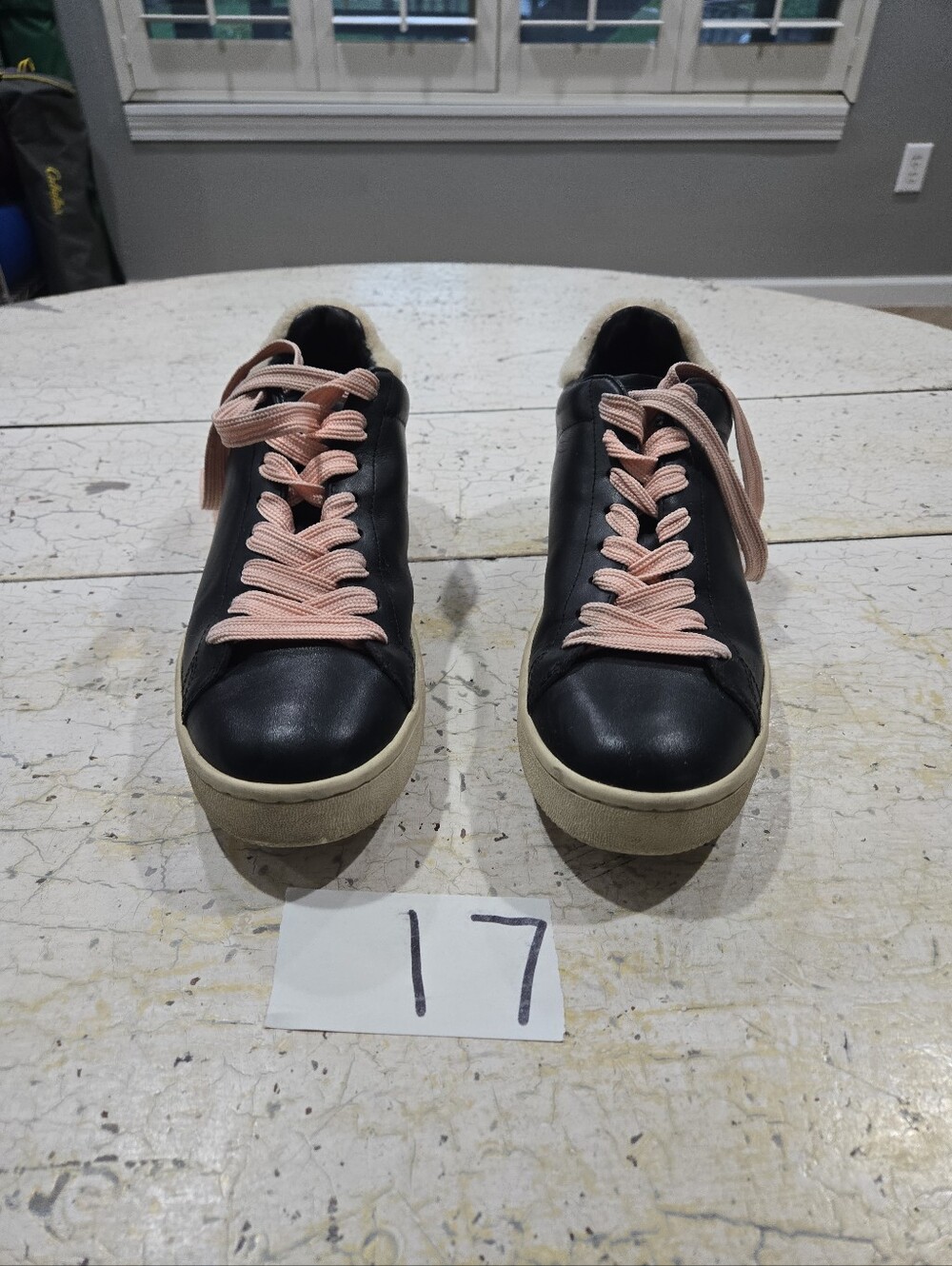 Coach Black Leather Shoe with Burgundy Lining